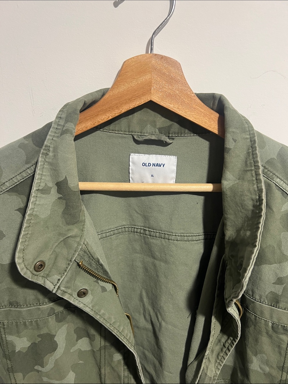 Old Navy Olive Green Camo Utility Jacket Size XL - Picture 2 of 6